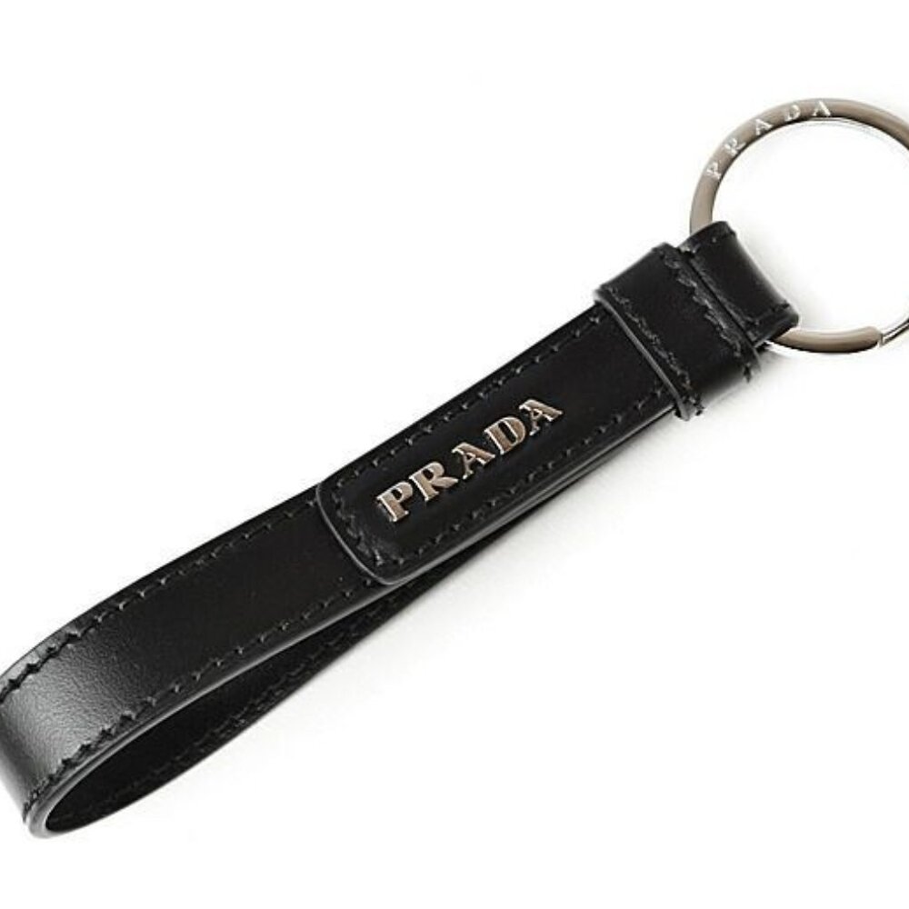 Prada Key Ring Holder Bag Charm Logo 2 Pp154 070 F0002 Nero Black